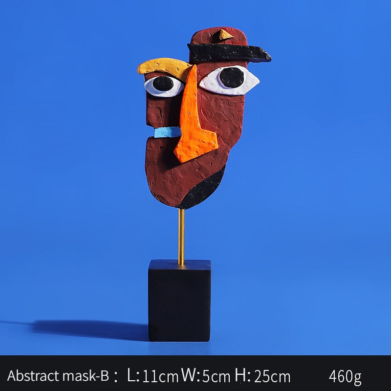Kreativität Menschliches Gesicht Skulptur Eine Familie von drei Farbige abstrakte Kunst Statue Wohnkultur Wohnzimmer Schlafzimmer Bücherregal Dekoration
