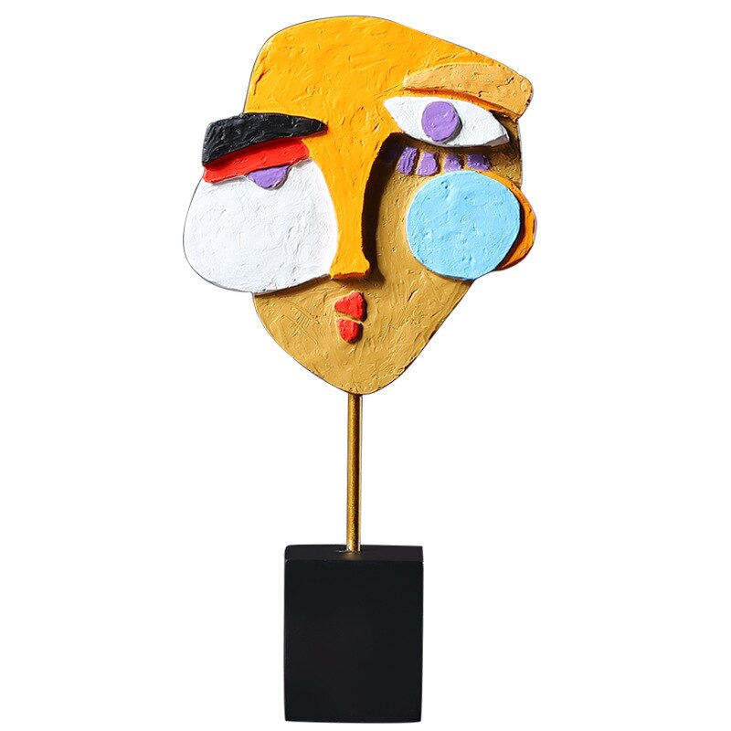 Kreativität Menschliches Gesicht Skulptur Eine Familie von drei Farbige abstrakte Kunst Statue Wohnkultur Wohnzimmer Schlafzimmer Bücherregal Dekoration