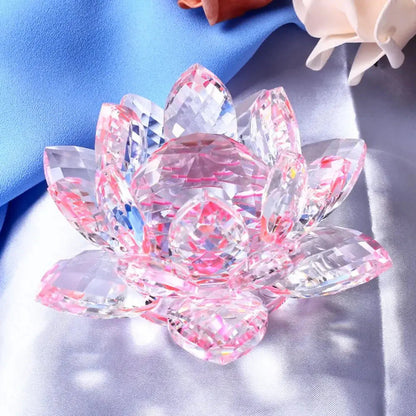 Kristall Lotusblume Figurine Zuhause Hochzeit Dekoration Glas Kunstsammlung Briefbeschwerer Büro Tisch Ornamente Souvenir Geschenke
