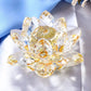 Kristall Lotusblume Figurine Zuhause Hochzeit Dekoration Glas Kunstsammlung Briefbeschwerer Büro Tisch Ornamente Souvenir Geschenke