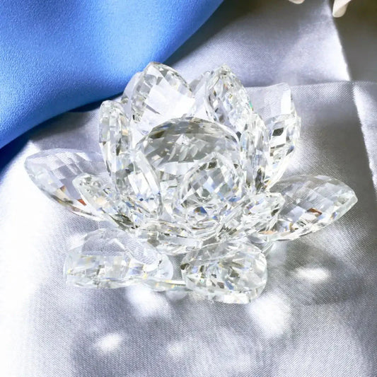 Kristall Lotusblume Figurine Zuhause Hochzeit Dekoration Glas Kunstsammlung Briefbeschwerer Büro Tisch Ornamente Souvenir Geschenke