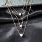 Frendorf | Drei Anhänger Necklace mit Gold-Zirkonia