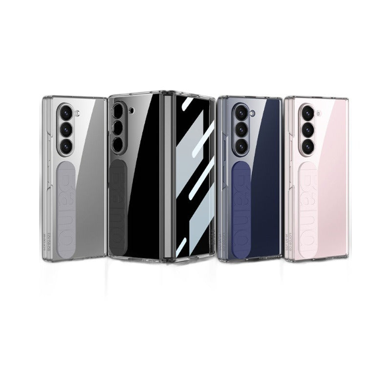 Frendorf | Kristallklarer transparenter Handyhülle mit Silikon-Handschlaufe und gehärteter Folie für Samsung Z Fold 6