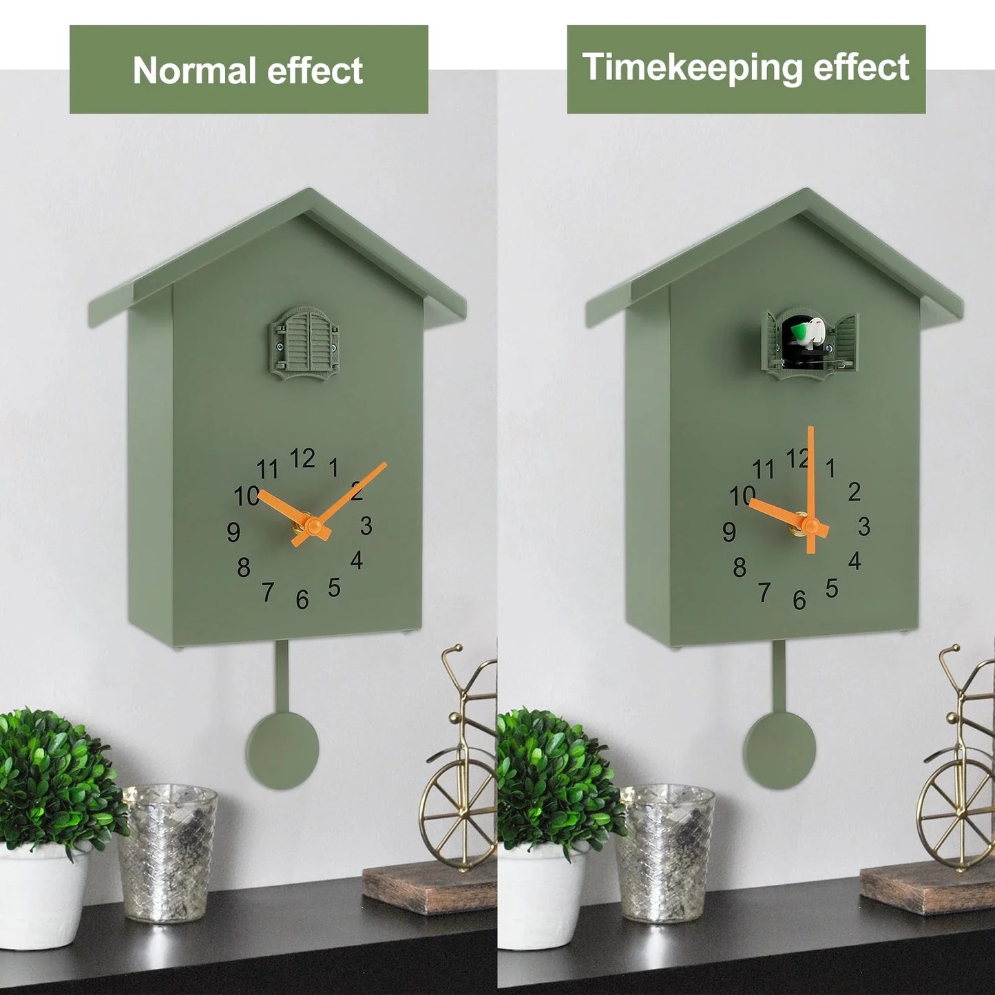 Kuckucksuhr Kuckucksounduhr mit Pendel Zarte Kuckucksuhr Vogel Batteriebetriebene Kuckuckswanduhr für Wohnzimmerdeko
