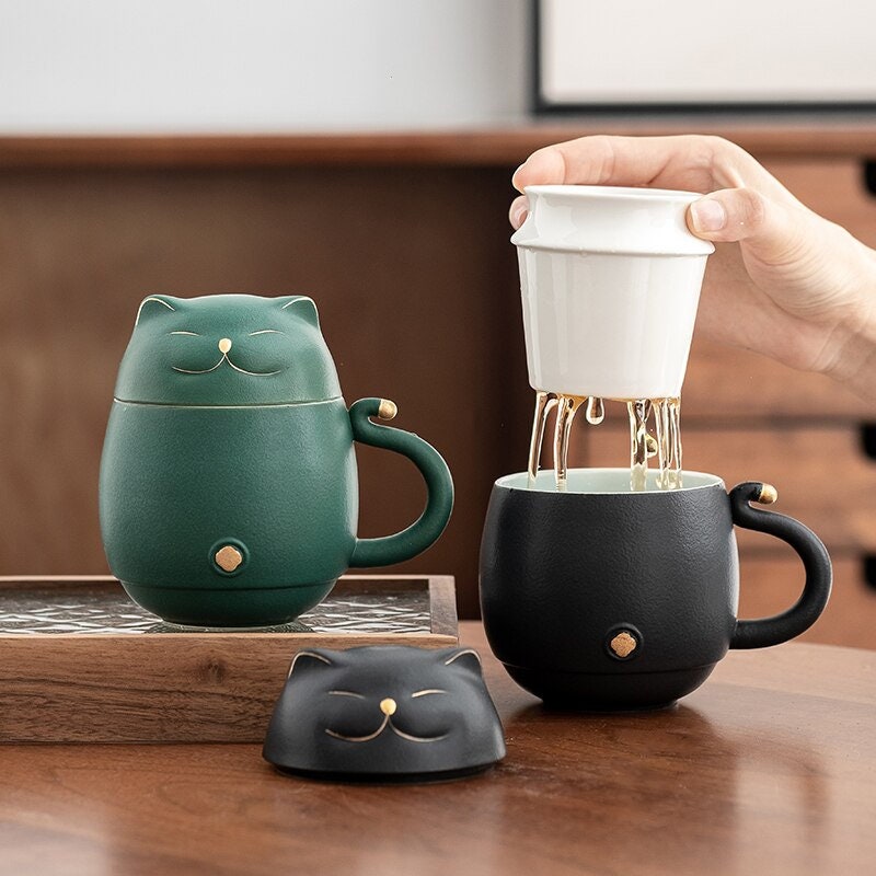 Niedlicher handgefertigter großer Reise-Kaffeebecher