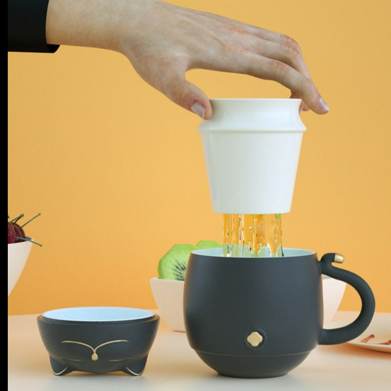 Niedlicher handgefertigter großer Reise-Kaffeebecher