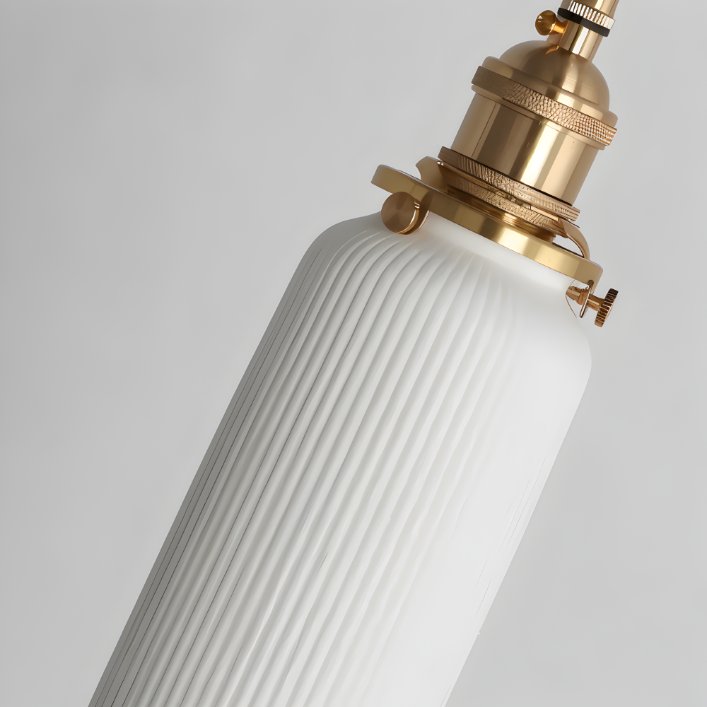 Frendorf | CyRibbed Wandleuchte - Keramik Wandleuchte - Gerippte Weiße Wandleuchte Design - Wandleuchten LED