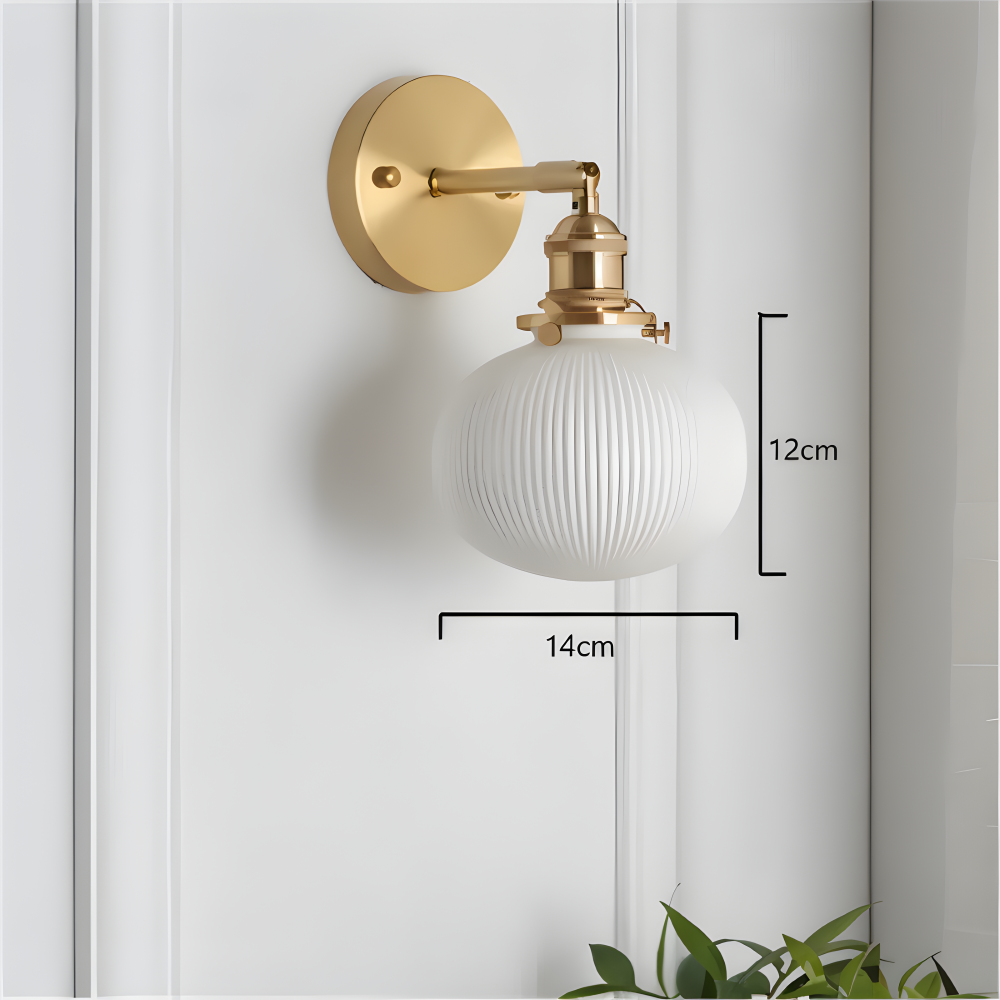 Frendorf | CyRibbed Wandleuchte - Keramik Wandleuchte - Gerippte Weiße Wandleuchte Design - Wandleuchten LED