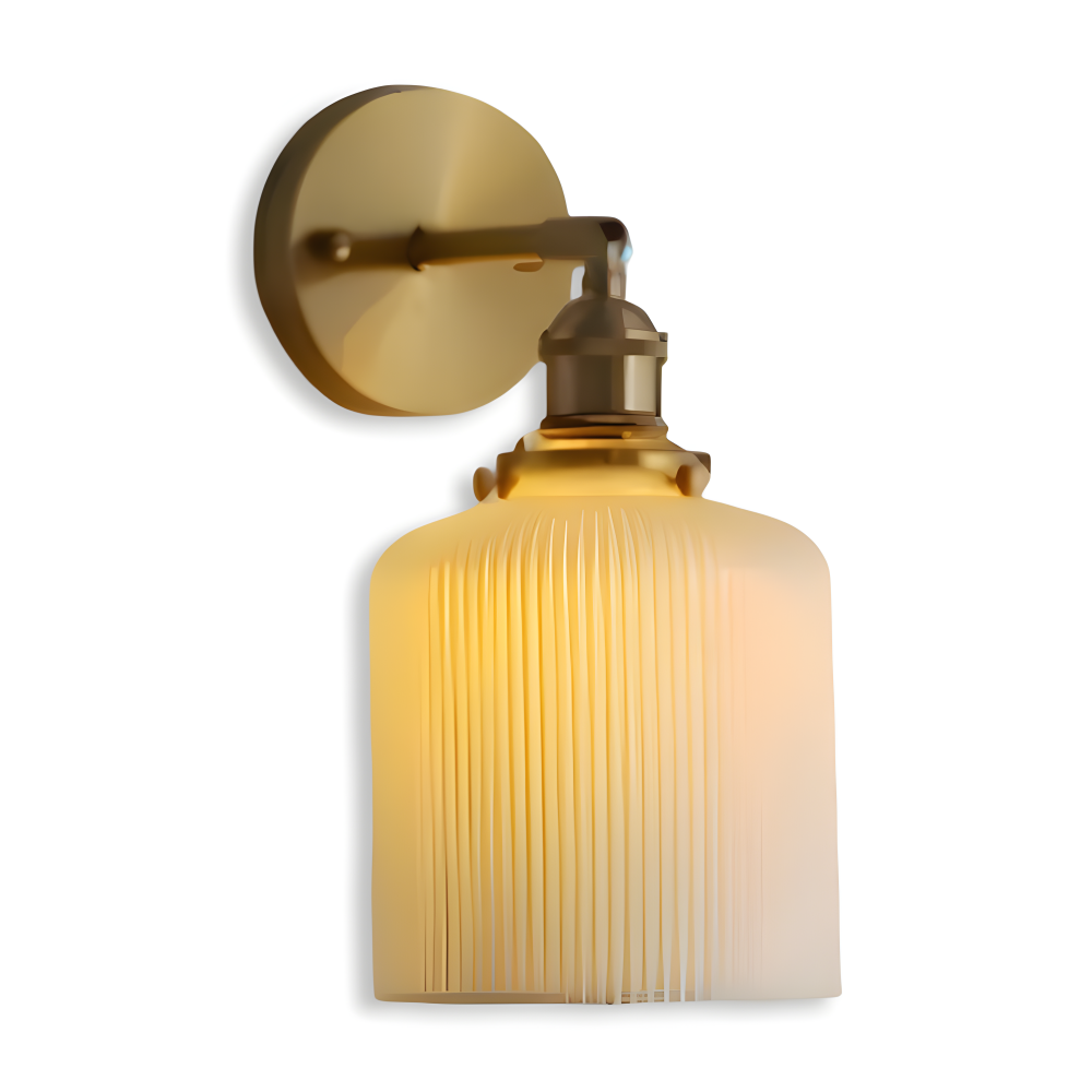 Frendorf | CyRibbed Wandleuchte - Keramik Wandleuchte - Gerippte Weiße Wandleuchte Design - Wandleuchten LED