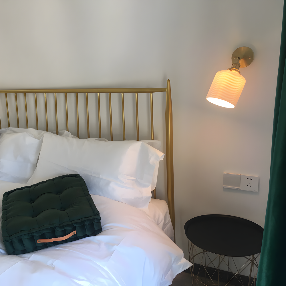 Frendorf | CyRibbed Wandleuchte - Keramik Wandleuchte - Gerippte Weiße Wandleuchte Design - Wandleuchten LED