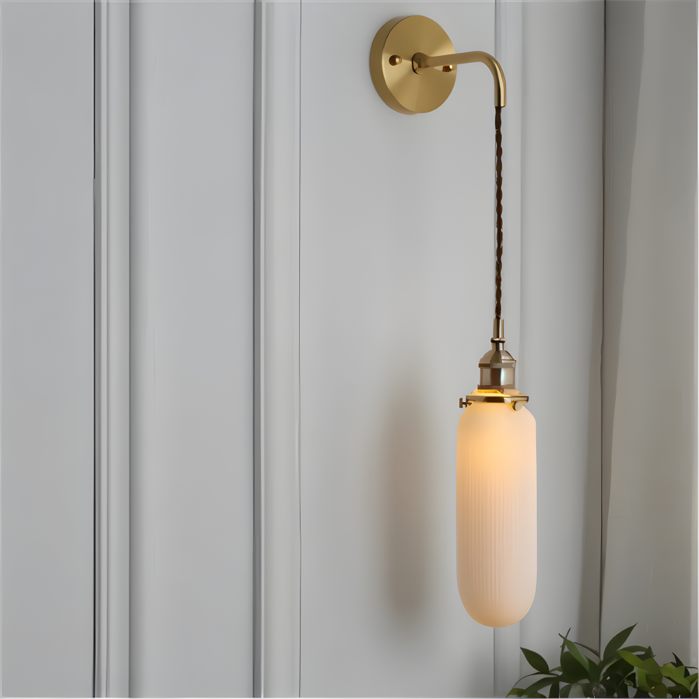 Frendorf | CyRibbed Wandleuchte - Keramik Wandleuchte - Gerippte Weiße Wandleuchte Design - Wandleuchten LED