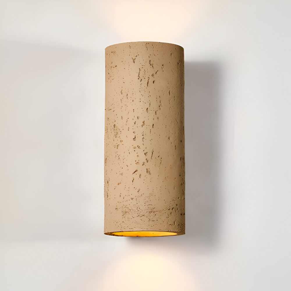 Frendorf | Zylinder Tube Wandleuchte - Wabi Sabi Stone Wall Sconce - Wandstrahler LED Beleuchtung