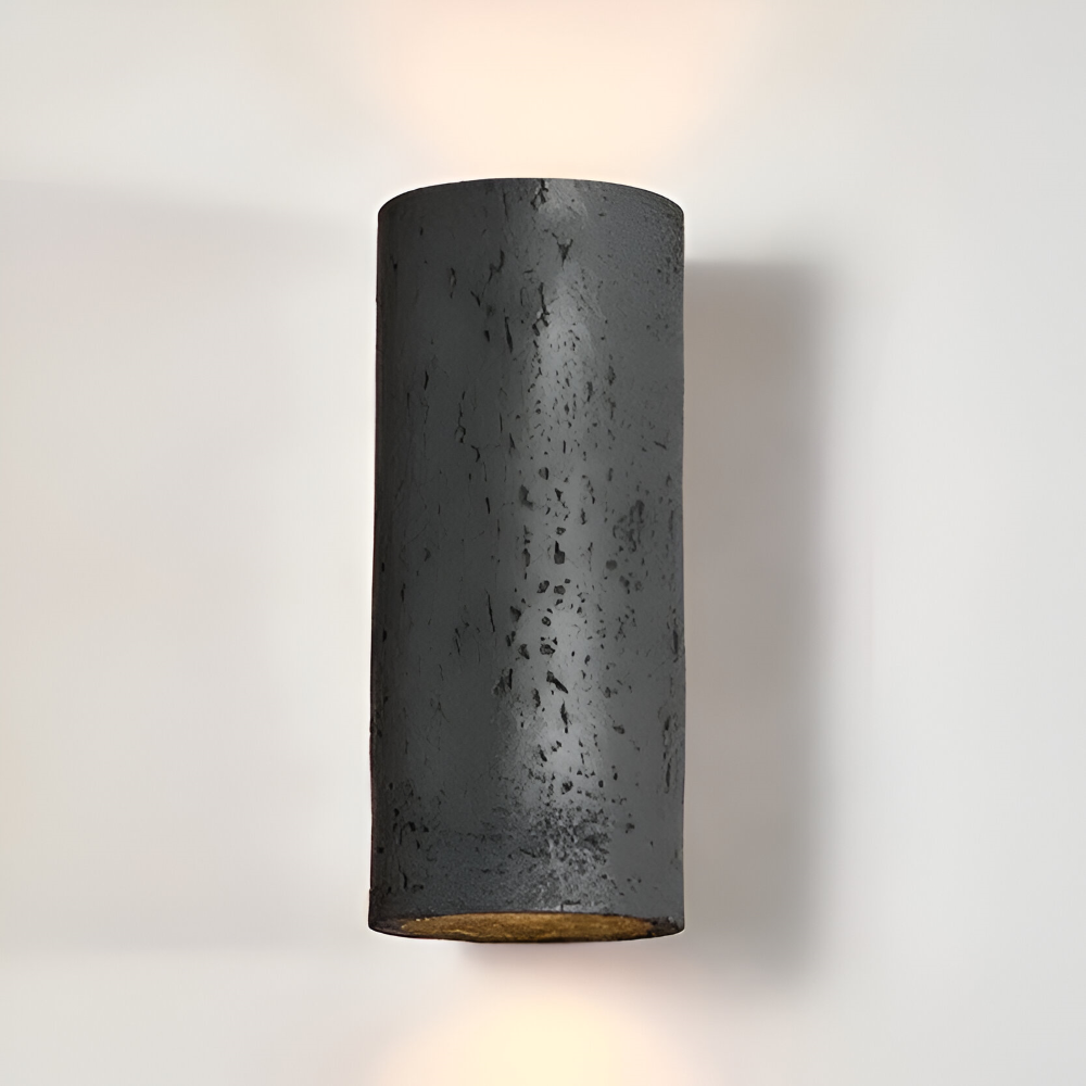 Frendorf | Zylinder Tube Wandleuchte - Wabi Sabi Stone Wall Sconce - Wandstrahler LED Beleuchtung