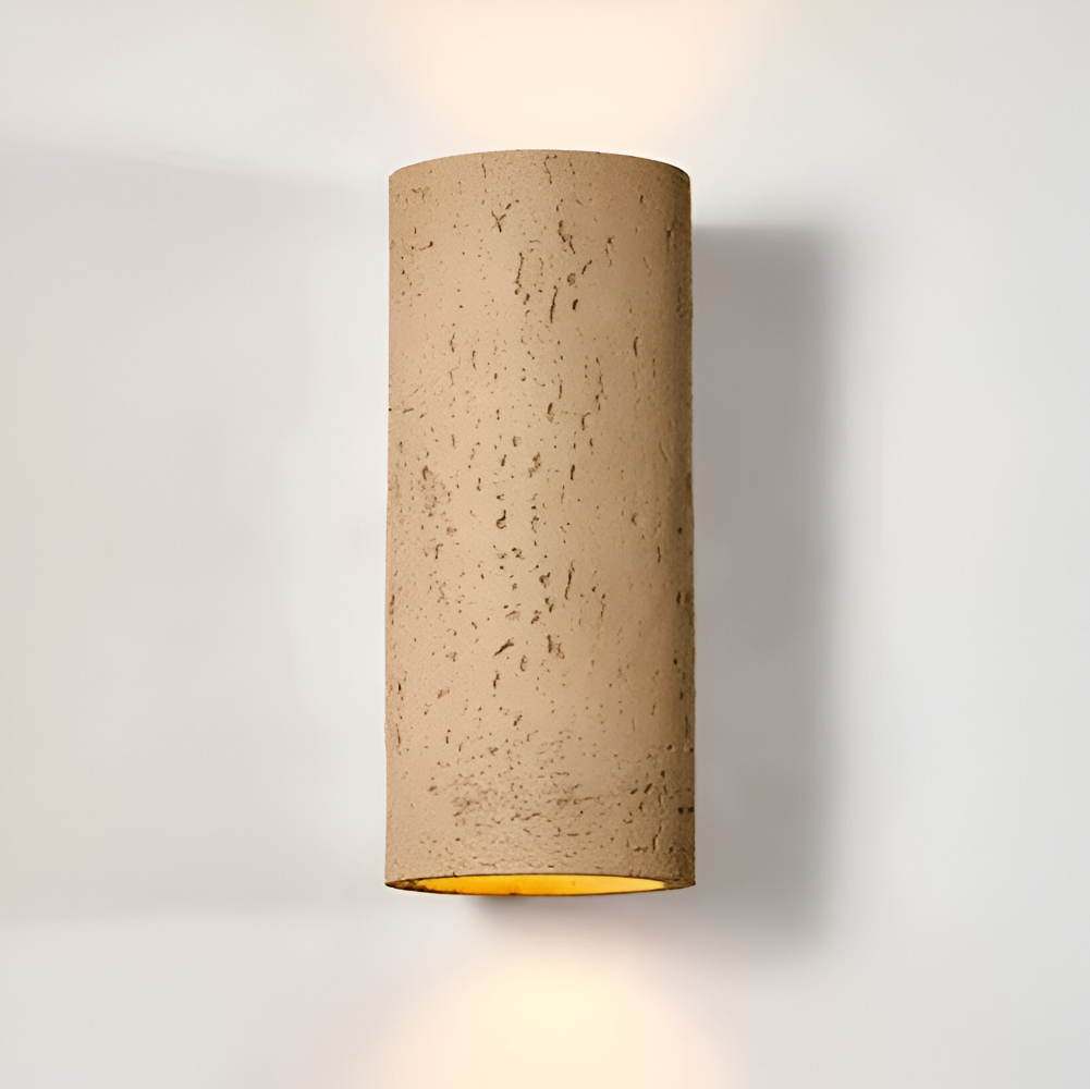 Frendorf | Zylinder Tube Wandleuchte - Wabi Sabi Stone Wall Sconce - Wandstrahler LED Beleuchtung