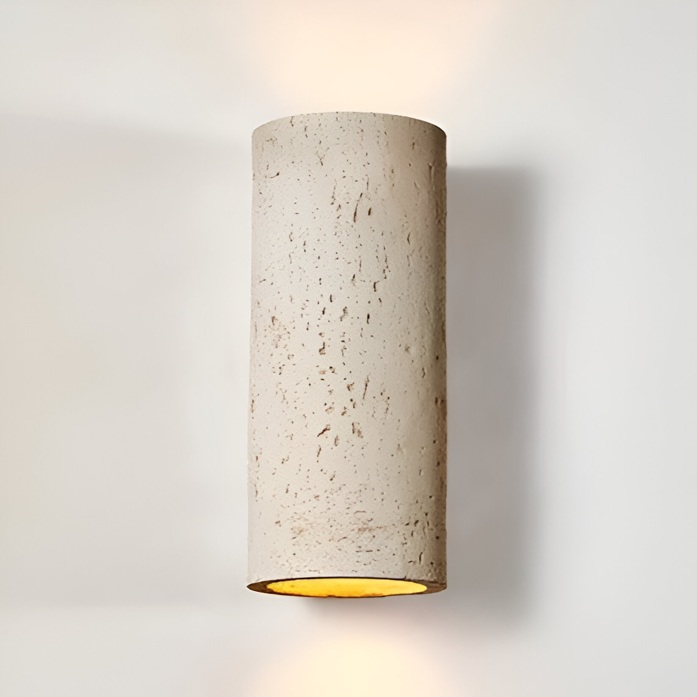 Frendorf | Zylinder Tube Wandleuchte - Wabi Sabi Stone Wall Sconce - Wandstrahler LED Beleuchtung