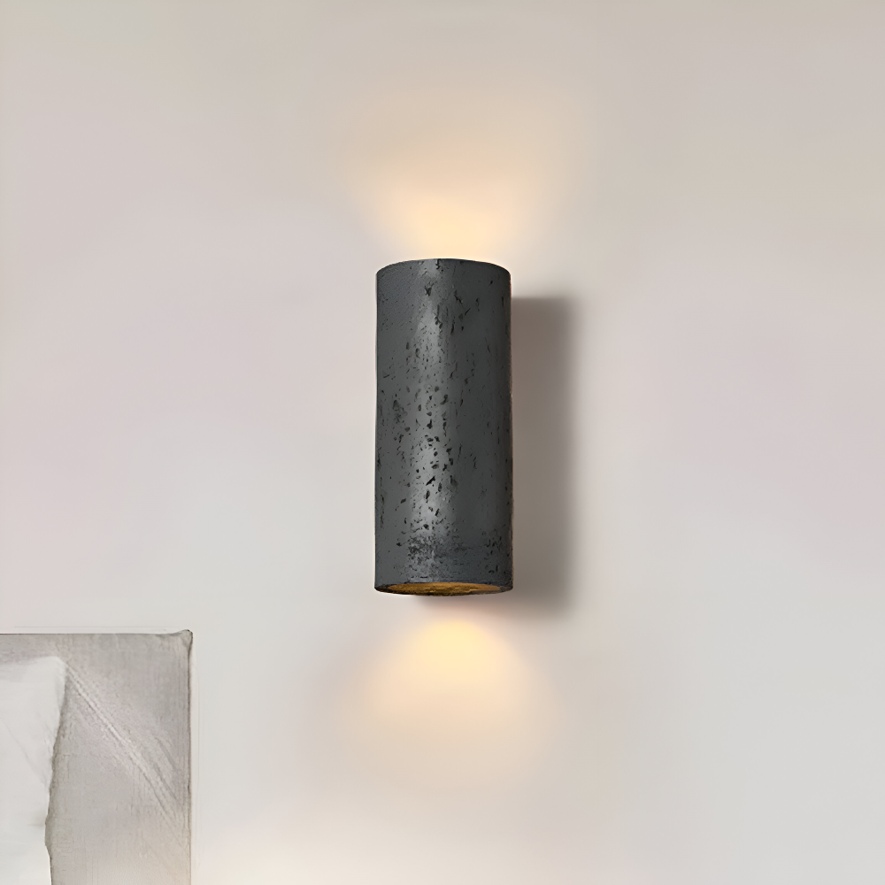 Frendorf | Zylinder Tube Wandleuchte - Wabi Sabi Stone Wall Sconce - Wandstrahler LED Beleuchtung