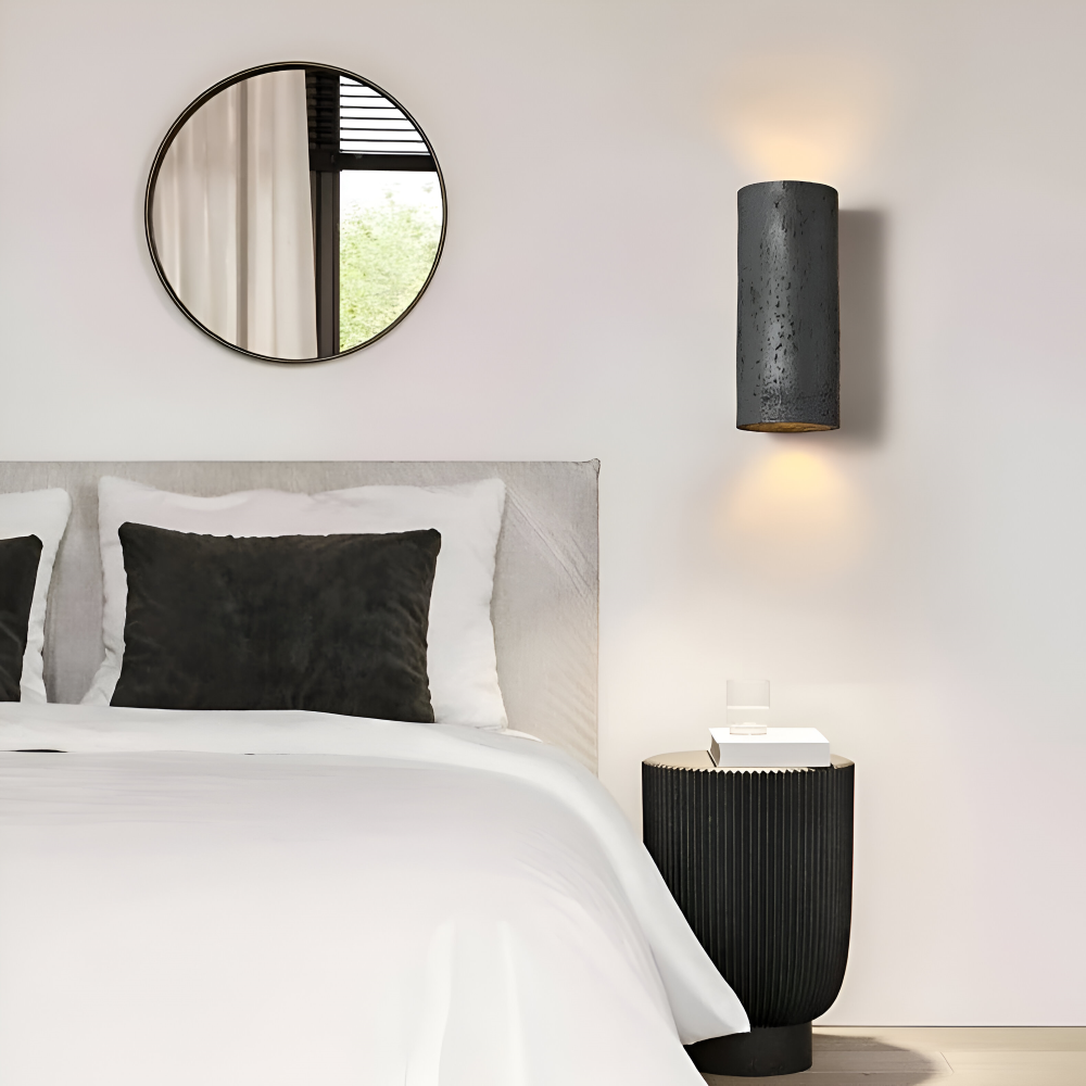 Frendorf | Zylinder Tube Wandleuchte - Wabi Sabi Stone Wall Sconce - Wandstrahler LED Beleuchtung