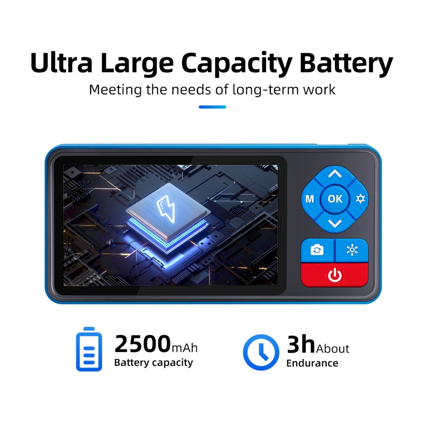 720P Dual Lens Endoskopkamera mit 4,5 Zoll IPS-Bildschirm, 16,4 Fuß wasserdichter Sonde, einstellbare Helligkeit