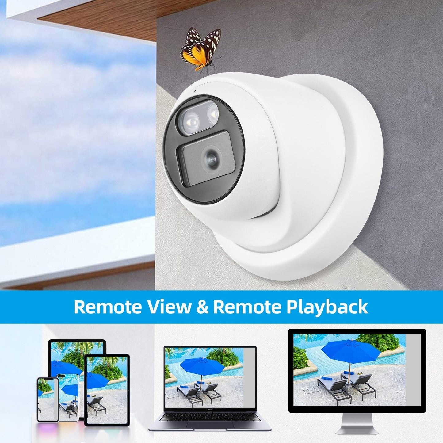 8MP POE IP Sicherheitskamera Monitor