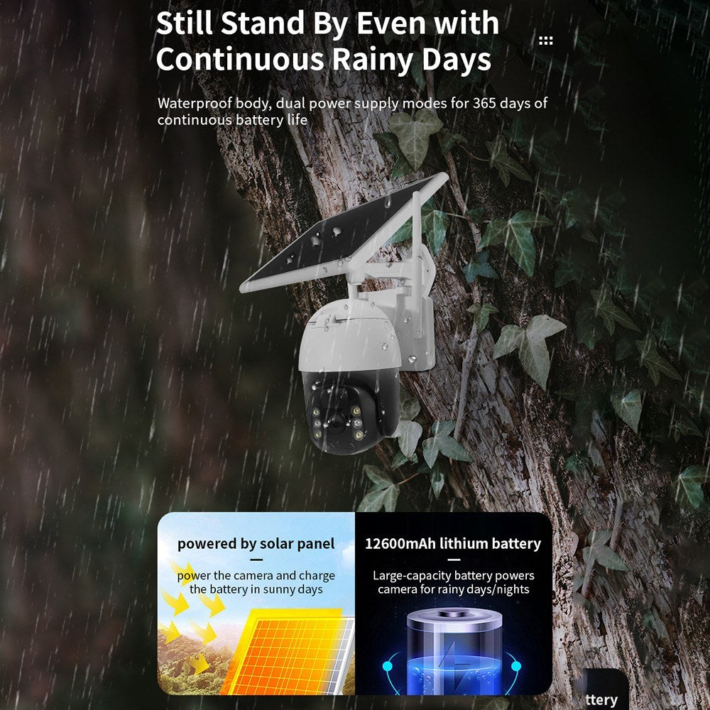 3MP Solarbetriebene Smart WiFi Sicherheitskamera mit Wandhalterung und drahtloser Überwachung
