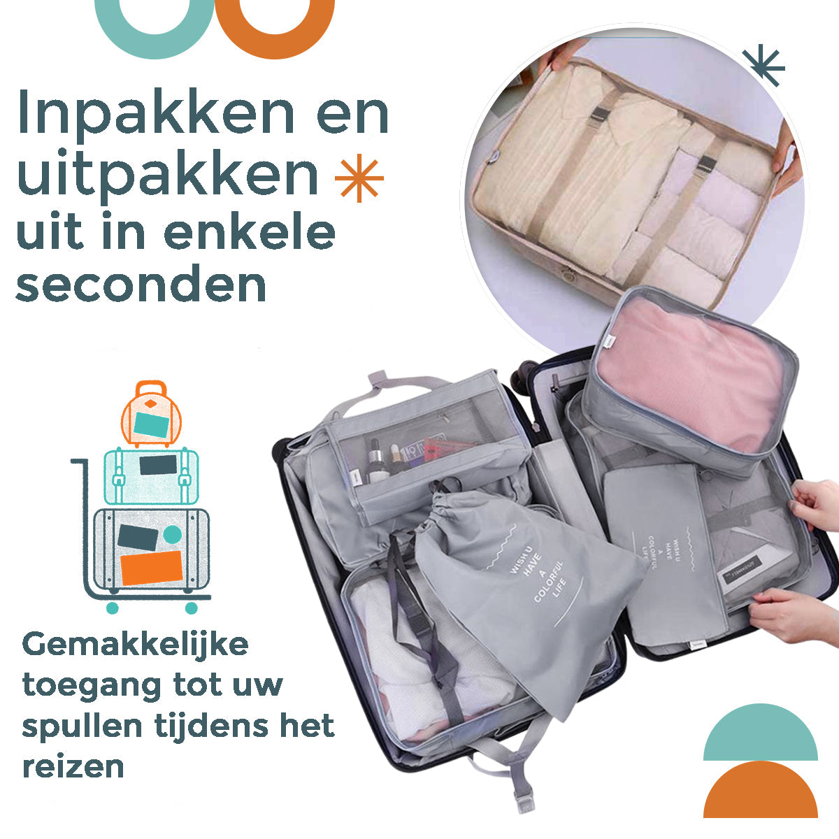 Frendorf | Backy -  8er-Set Reisetaschen-Organizer