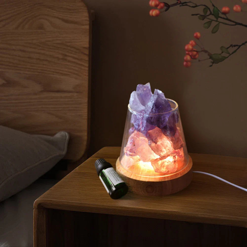 Himalaya Salzlampe - Kristall Nachtlicht & ätherisches Öl Diffusor
