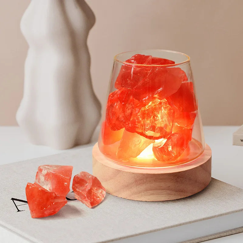 Himalaya Salzlampe - Kristall Nachtlicht & ätherisches Öl Diffusor