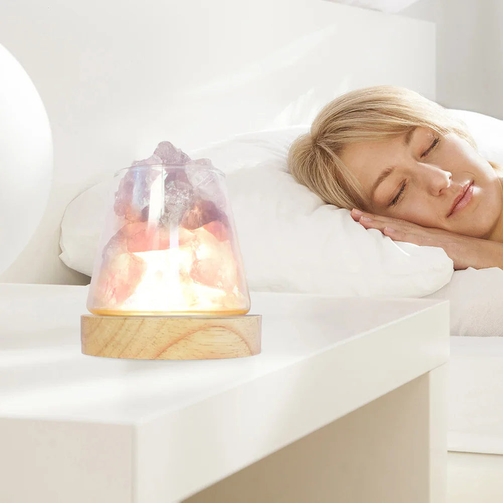 Himalaya Salzlampe - Kristall Nachtlicht & ätherisches Öl Diffusor