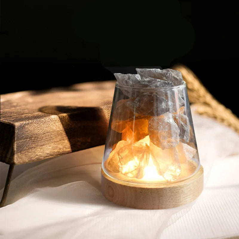 Himalaya Salzlampe - Kristall Nachtlicht & ätherisches Öl Diffusor