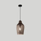 Frendorf | LuxeWave Nordic Glas-Pendelleuchte | Wellenstruktur | 1-Licht Barrel Design | Rauchgrau & Cognac Optionen