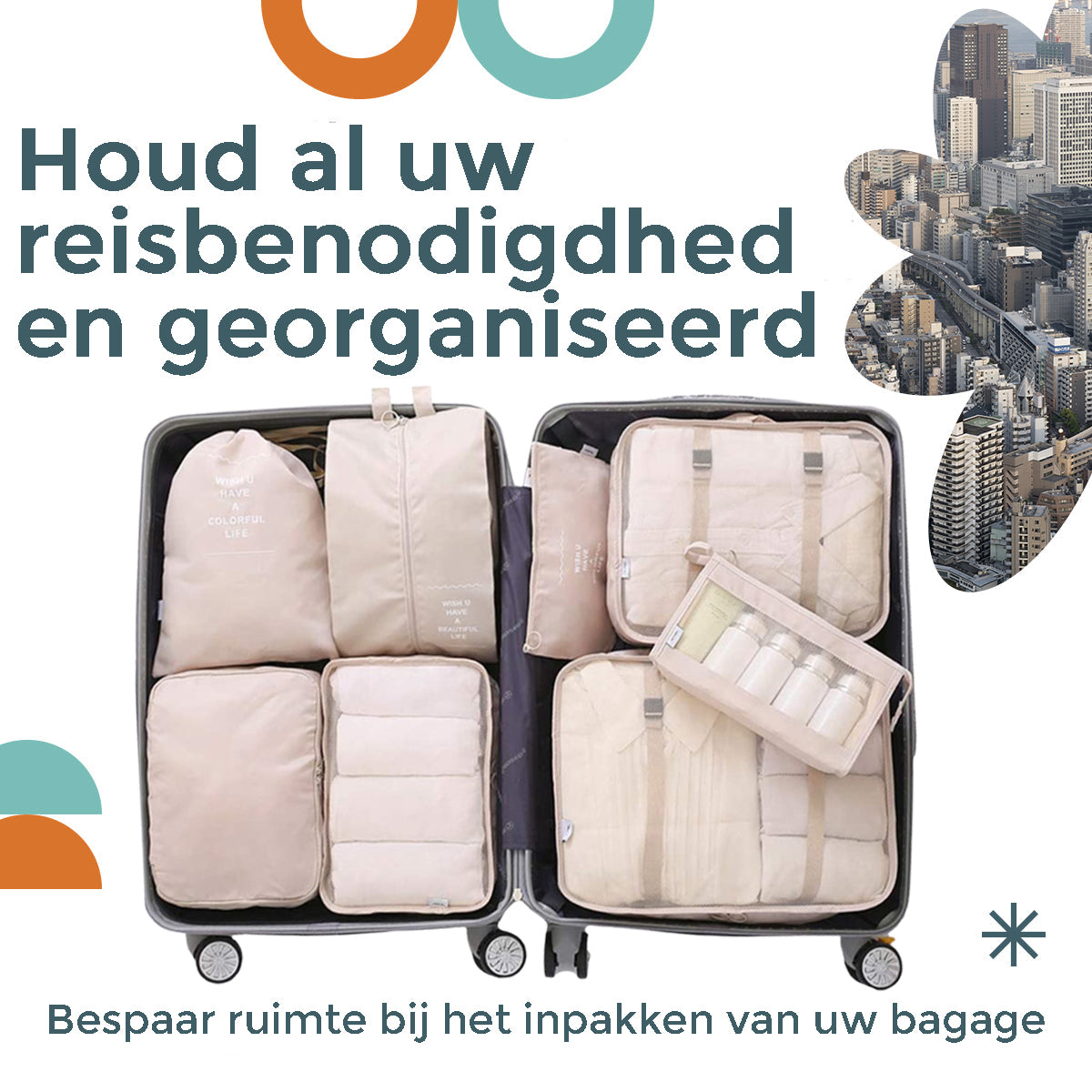 Frendorf | Backy -  8er-Set Reisetaschen-Organizer