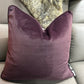 Einfarbiges Aubergine Samt Innenkissen - 43 cm x 43 cm