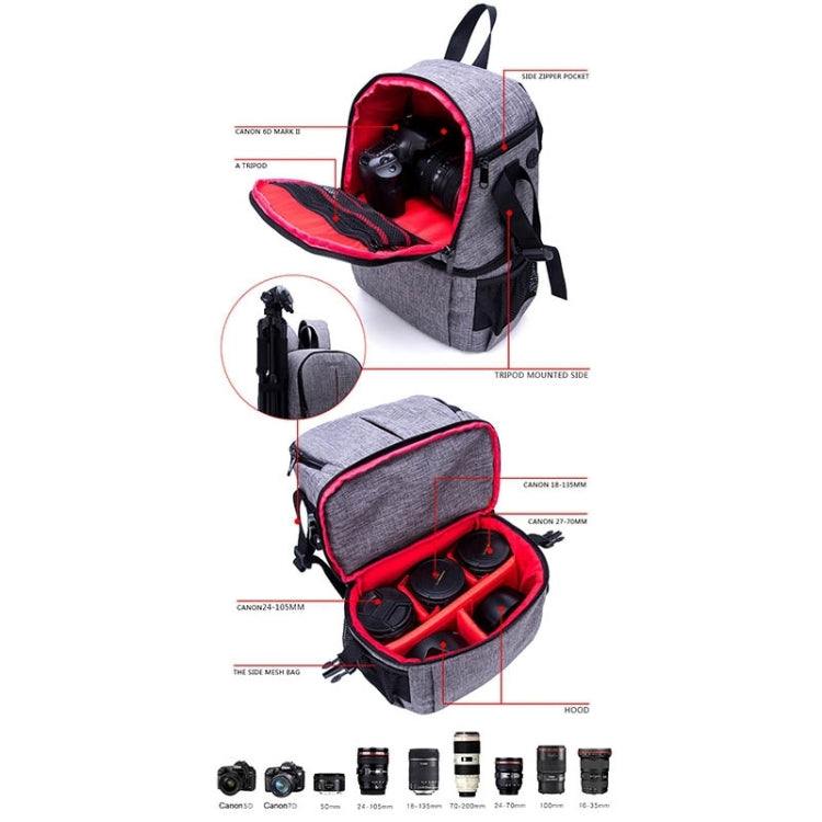 Frendorf | Multifunctionele Waterdichte Nylon Schouderrugzak Gevoerde Schokbestendige Cameratas voor Nikon Canon DSLR Camera's (Blauw)