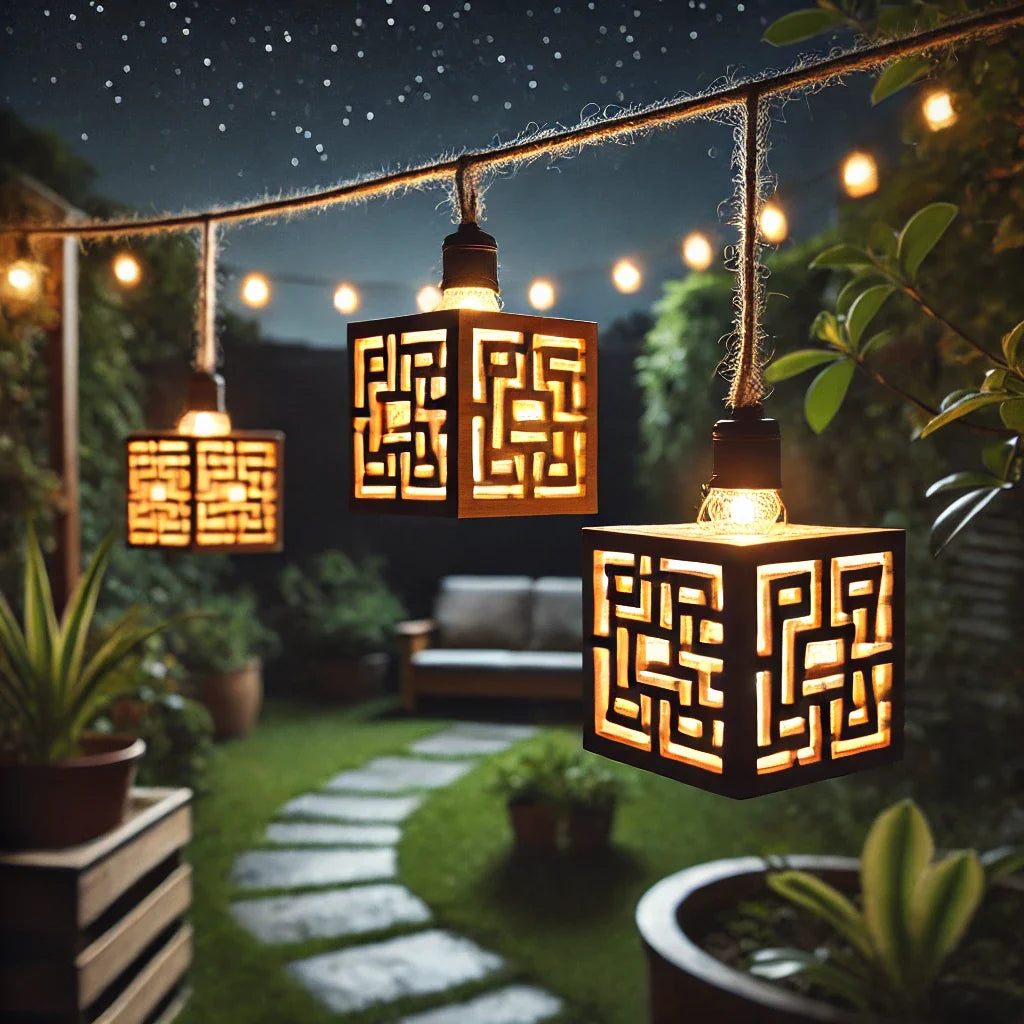 Frendorf | 10 LED Holzhaus Lichterkette - 2,1 m warme und gemütliche dekorative Lichter für Weihnachten, Partys und Wohnkultur - Batteriebetrieben, langlebig und perfekt für eine festliche Atmosphäre drinnen