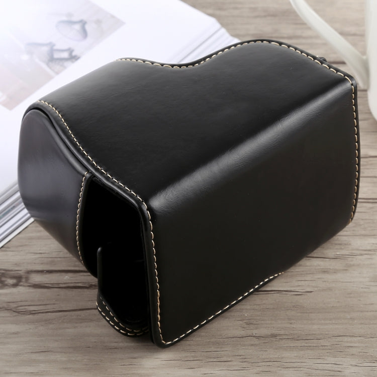 Frendorf | Volledige Body Camera PU Leren Hoes Tas met Band voor Sony A6300(Zwart)