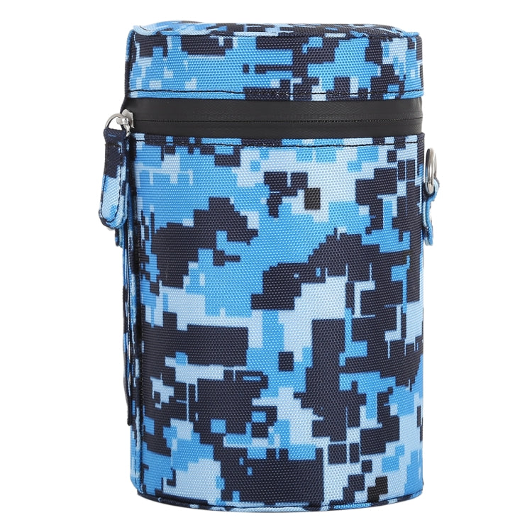Frendorf | Camouflage Kleur Grosse Objektiv Tasche Reißverschluss Stoff Beutel Box für DSLR Kamera Objektiv, Größe: 16x10x10cm (Blau)