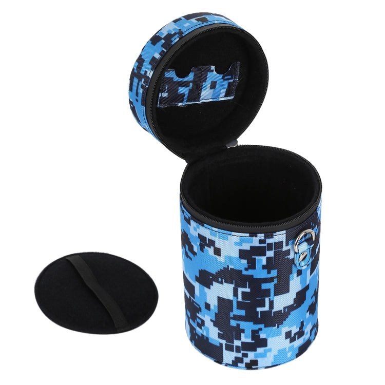 Frendorf | Camouflage Kleur Grosse Objektiv Tasche Reißverschluss Stoff Beutel Box für DSLR Kamera Objektiv, Größe: 16x10x10cm (Blau)