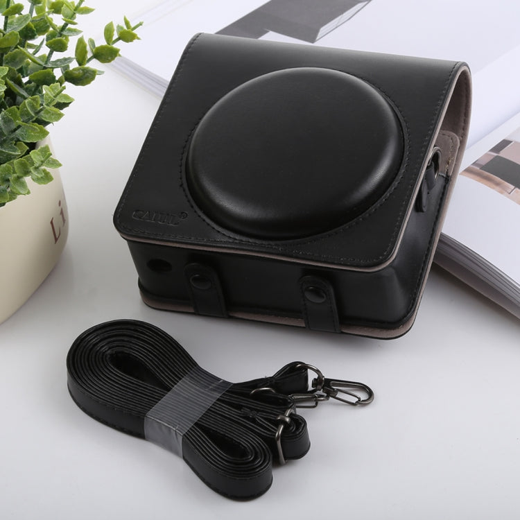 Frendorf | Retro-Stil Vollkörpers Kamera PU Leder Tasche mit strap für FUJIFILM instax SQUARE SQ6 (Schwarz)