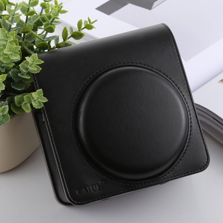Frendorf | Retro-Stil Vollkörpers Kamera PU Leder Tasche mit strap für FUJIFILM instax SQUARE SQ6 (Schwarz)