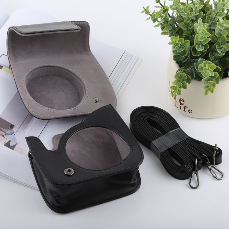 Frendorf | Retro Stijl Volledige Body Camera PU Lederen Case Tas met Strap voor FUJIFILM instax mini 9 / mini 8+ / mini 8(Zwart)
