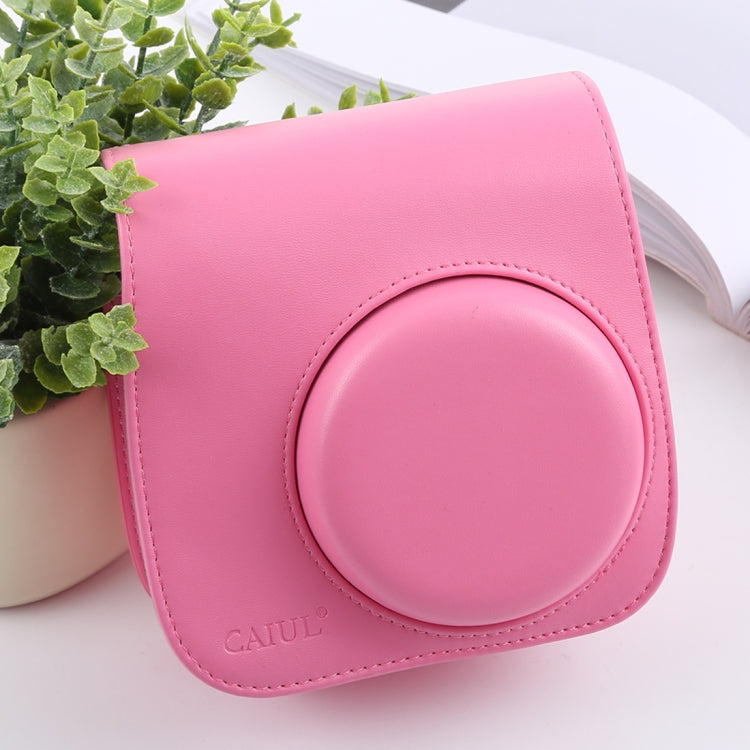 Frendorf | Retro-Stil Vollkörper Kamera PU-Leder Tasche mit Tragegurt für FUJIFILM instax mini 9 / mini 8+ / mini 8 (Pink)