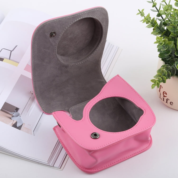 Frendorf | Retro-Stil Vollkörper Kamera PU-Leder Tasche mit Tragegurt für FUJIFILM instax mini 9 / mini 8+ / mini 8 (Pink)