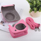 Frendorf | Retro-Stil Vollkörper Kamera PU-Leder Tasche mit Tragegurt für FUJIFILM instax mini 9 / mini 8+ / mini 8 (Pink)