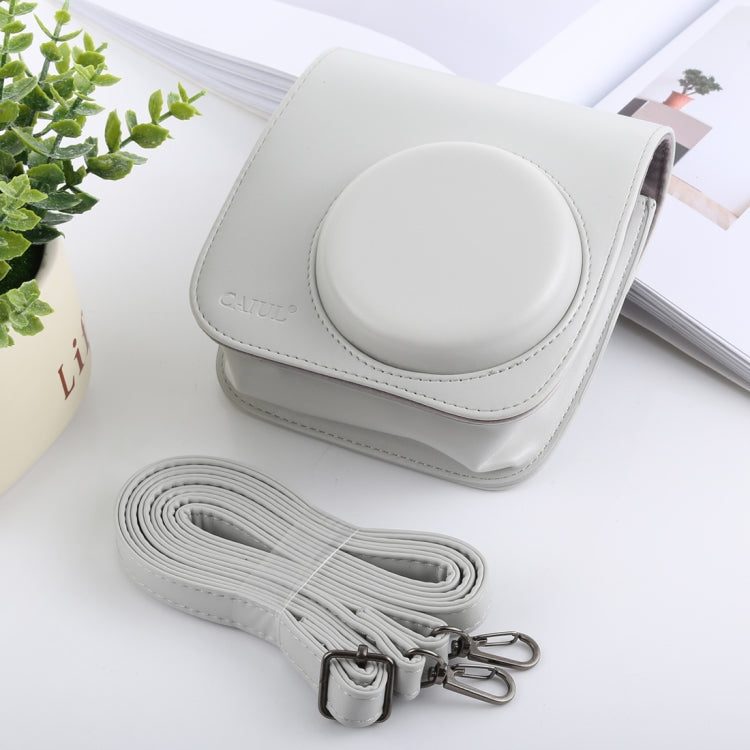Frendorf | Retro Stijl Volledig Lichaam Camera PU Leren Hoes Tas met Band voor FUJIFILM instax mini 9 / mini 8+ / mini 8 (Wit)