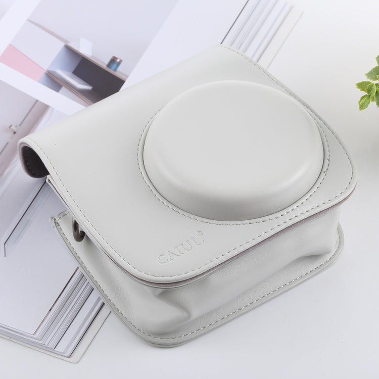 Frendorf | Retro Stijl Volledig Lichaam Camera PU Leren Hoes Tas met Band voor FUJIFILM instax mini 9 / mini 8+ / mini 8 (Wit)