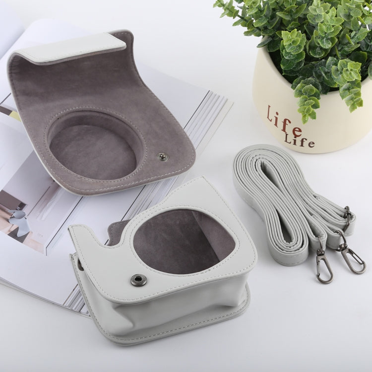 Frendorf | Retro Stijl Volledig Lichaam Camera PU Leren Hoes Tas met Band voor FUJIFILM instax mini 9 / mini 8+ / mini 8 (Wit)