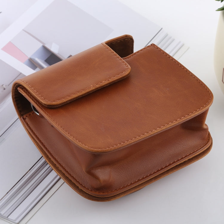 Frendorf | Retro stijl volledige body camera PU leren hoes tas met riem voor FUJIFILM instax mini 9 / mini 8+ / mini 8 (Bruin)