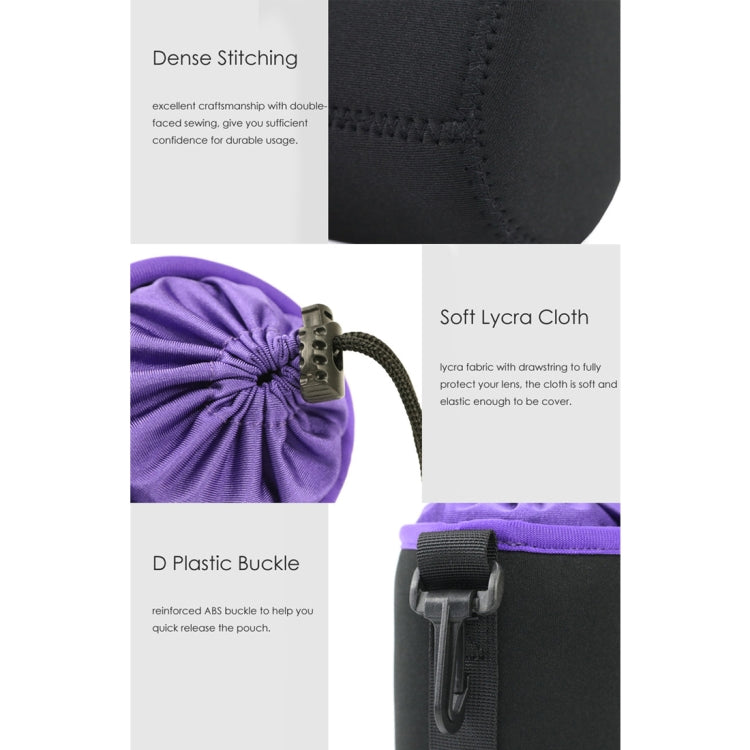 Frendorf | SLR Kamera Objektiv Tasche Mikro Einzel Objektiv Tasche Objektiv Innentasche Wasserfest Schutzcase Plus Samt Verdickung, Durchmesser: 10cm, Höhe: 18cm (Lila)