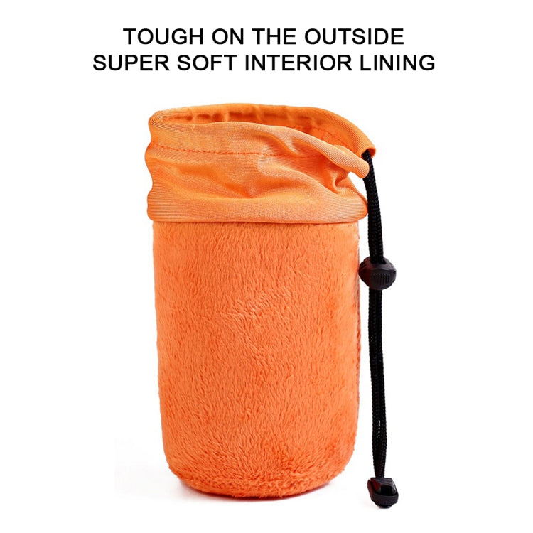 Frendorf | SLR Kamera Objektiv Tasche Mikro Einzel Objektiv Tasche Innen Bile Tasche Wasserdicht Schutzhülle Plus Samt Verdickung, Durchmesser: 10cm, Höhe: 14cm(Orange)