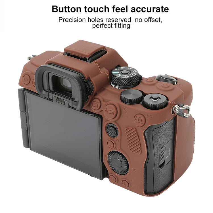 Frendorf | Für Sony ILCE-7RM5 / Alpha 7R V weiche Silikon-Schutzhülle (Kaffee)